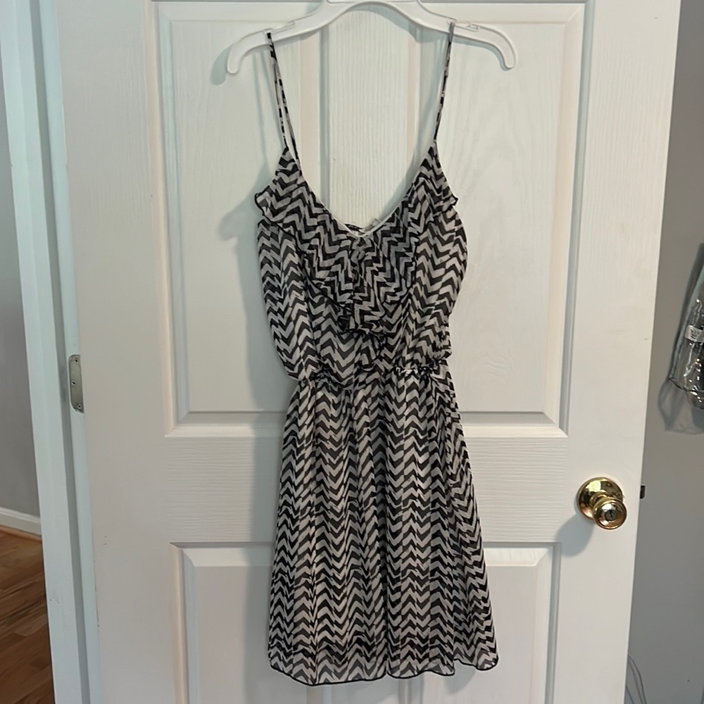 Black and white spaghetti strap dress